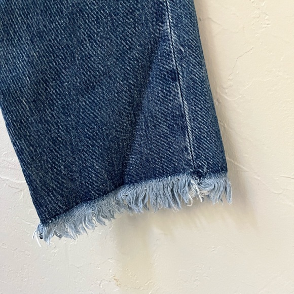 🦋GOOD AMERICAN GOOD BOY FRAY FRINGE HEM HIGH WAIST JEANS 4/27 - Picture 4 of 5